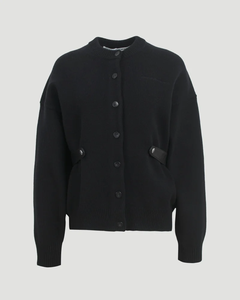 Draped Back Cardigan in Black
