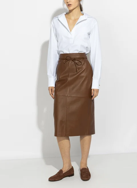 Пола от естествена кожа Max Mara Mxmfantino