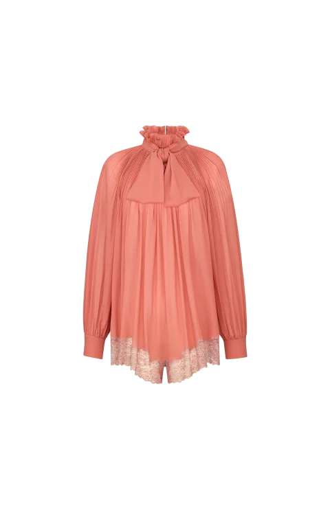 Lavallière Romper in Terracotta Clair Silk