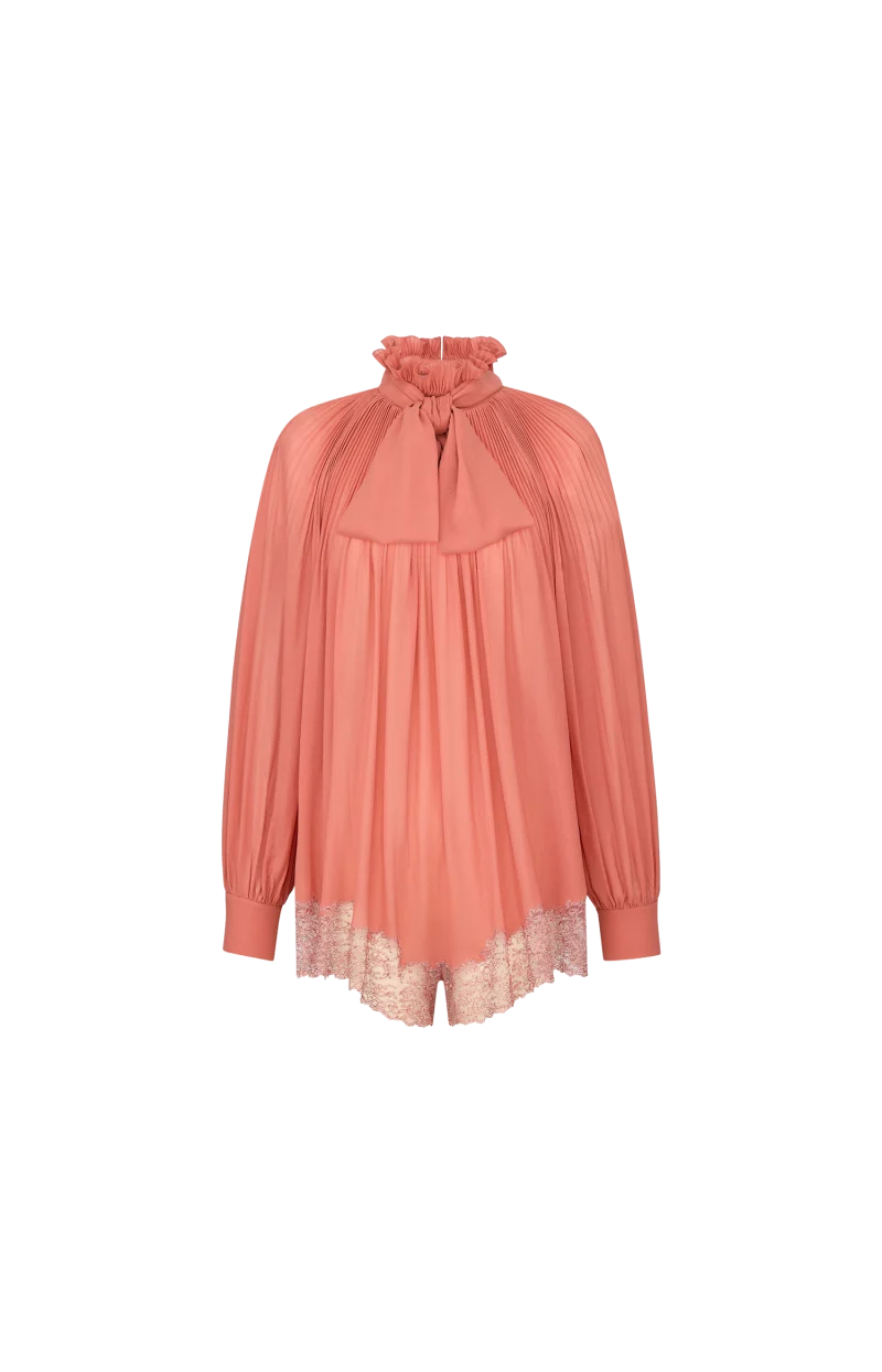 Lavallière Romper in Terracotta Clair Silk