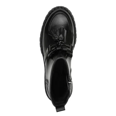 Дамски Равни Боти TAMARIS – 1-25493-47-003 BLACK LEATHER — снимка 5