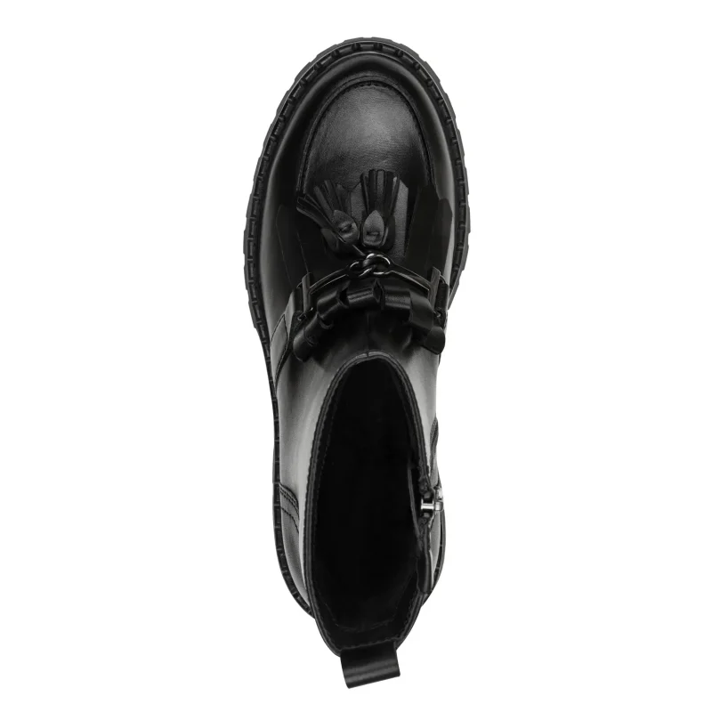 Дамски Равни Боти TAMARIS – 1-25493-47-003 BLACK LEATHER — снимка 5