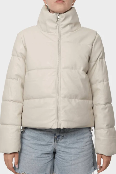 Яке Onlelsie Faux Leather Puffer Jkt 15322016 14-0002 TCX pumice stone — снимка 2