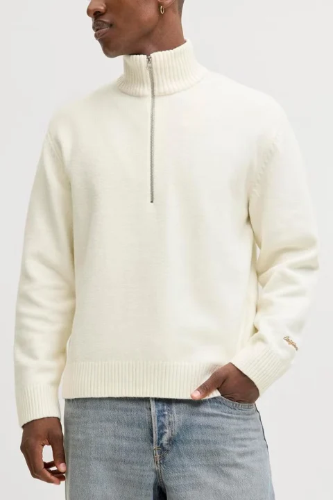 Плетено Jornorrebro Half Zip 12282749 11-1302 TCX sea salt — снимка 2