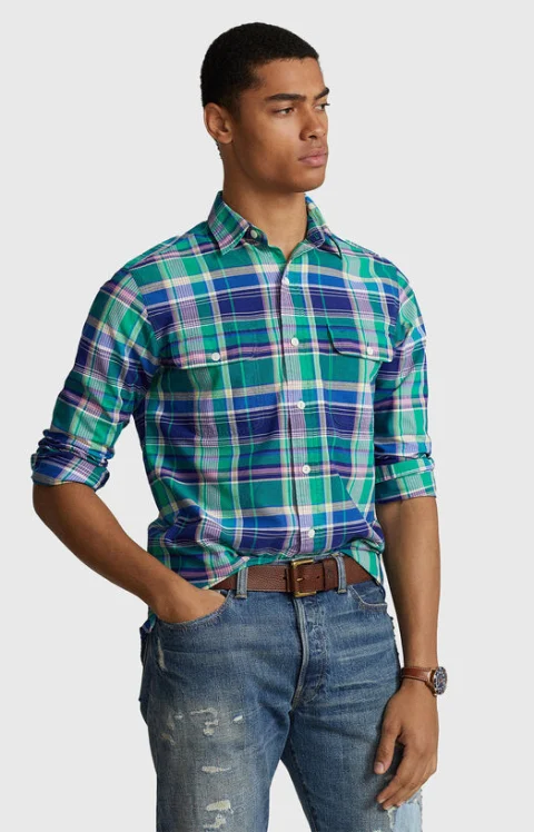 Карирана риза от памучна материя