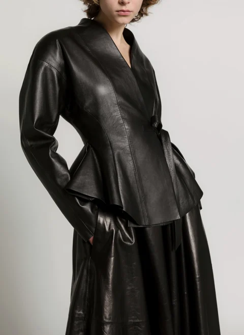 Кожена пола Alberta Ferretti — снимка 2