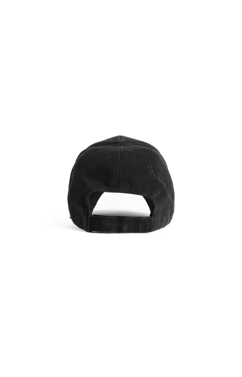 Tilted Typo Cap in Black Cotton Drill — снимка 3