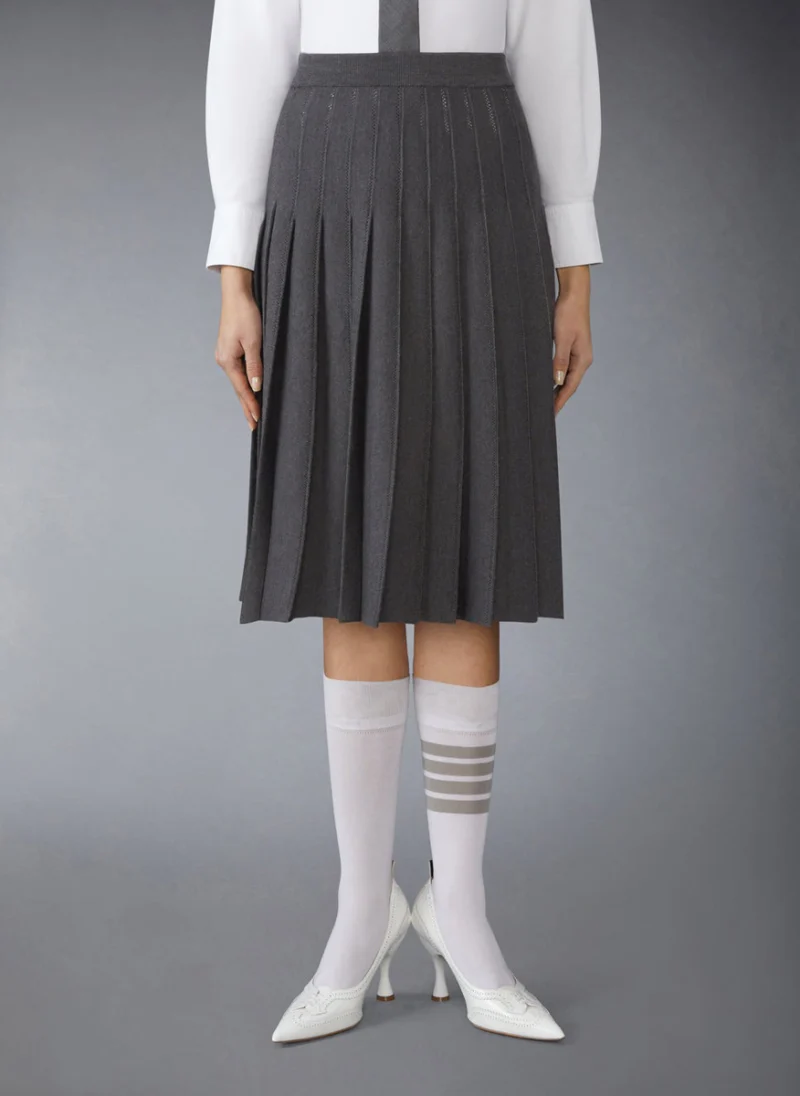 Плисирана пола с коприна Thom Browne