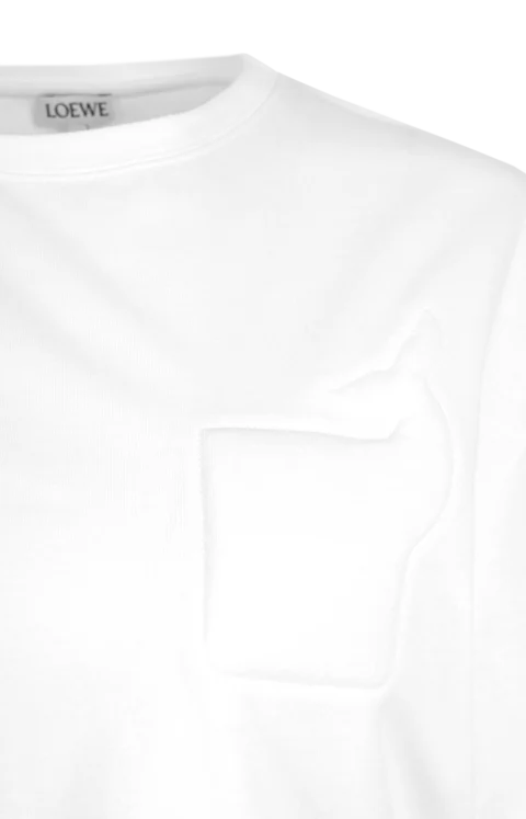 Loewe x Cosima Von Bonin Logo Patch T-Shirt in White — снимка 3