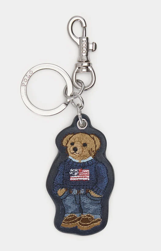 Кожен ключодържател с Polo Bear бродерия