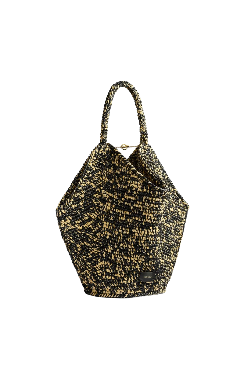 Lotus Medium Raffia Tote Bag