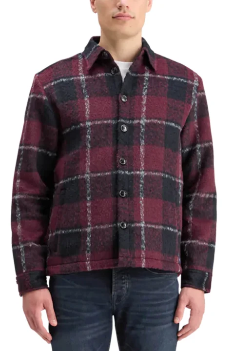 Риза Padded Flannel Overshirt 178630 SC6488 red check — снимка 2