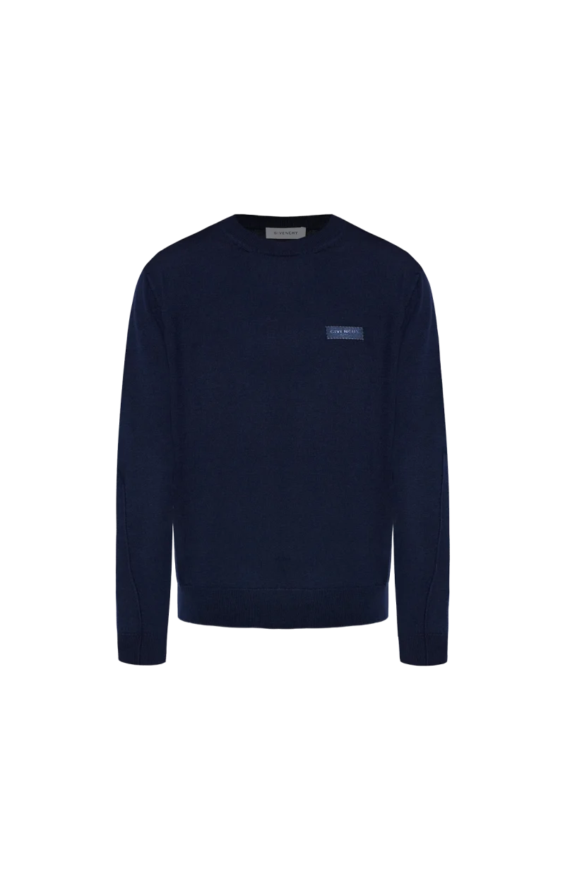 Logo-Patch Sweater in Navy