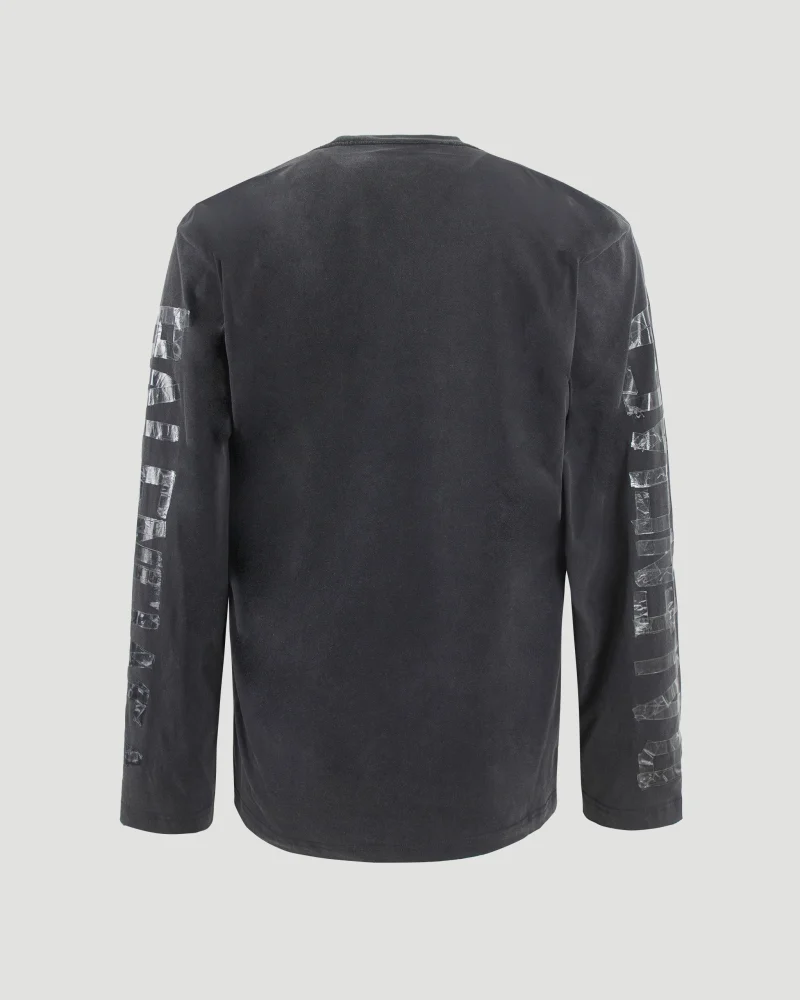 Transparent Tape Shifted Oversized Long Sleeve T-Shirt — снимка 3