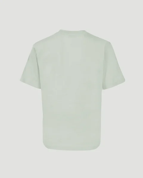 Check Cursive Logo Cotton T-Shirt in Green — снимка 2
