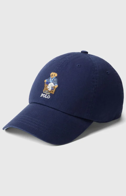 Тъмносиня шапка с козирка с POLO BEAR бродерия