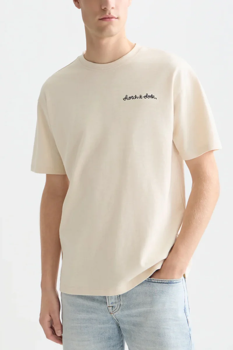 T-Shirt Slubyarn Chest Pocket Artwork Relaxedfit 182285 270 eggnog — снимка 2