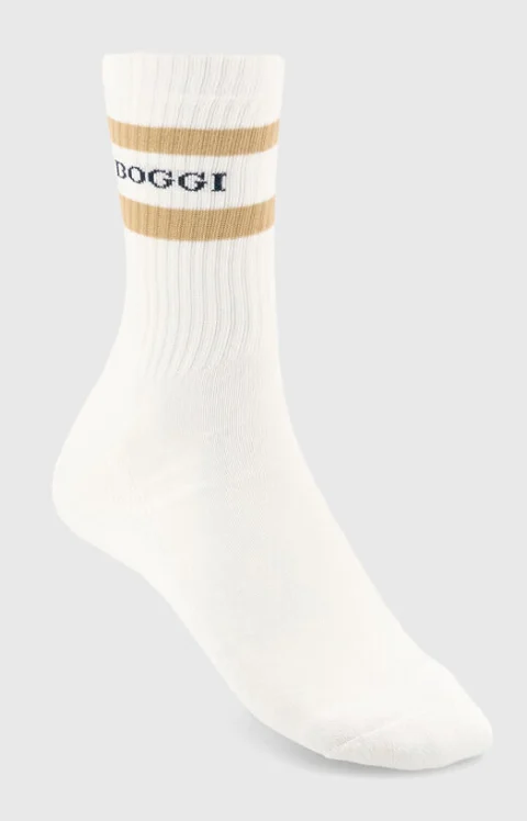 Бели чорапи с контрастно лого