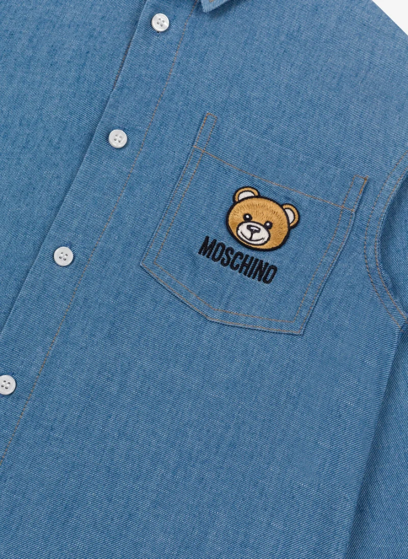 Риза от деним Moschino Kids — снимка 3