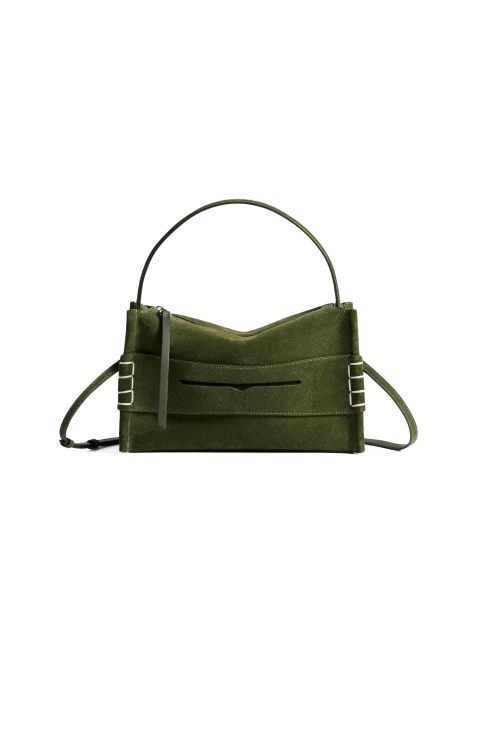 Loafer Bag in Khaki Suede