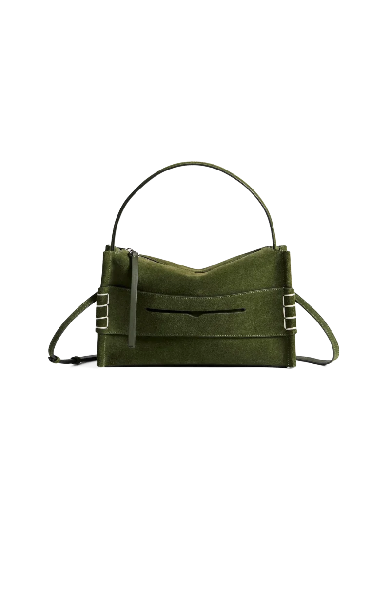 Loafer Bag in Khaki Suede