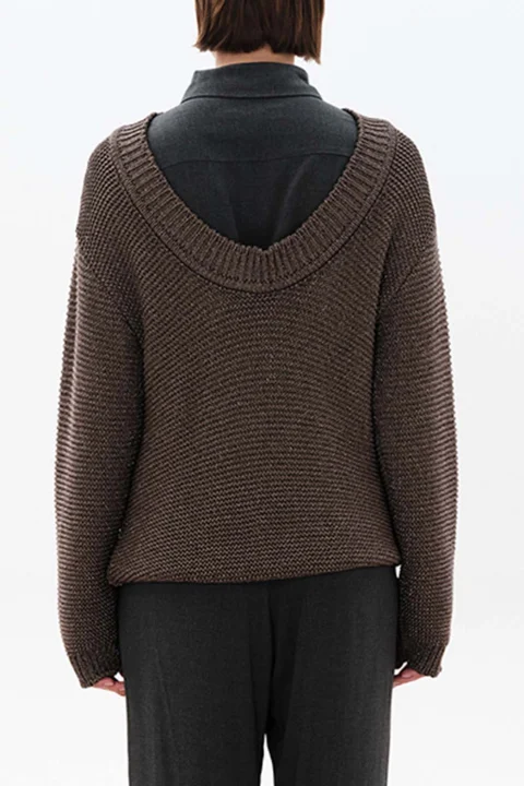 Плетено "Glam Rock" Scoop-Back Longsleeve W235502 13285-vividkhaki — снимка 2