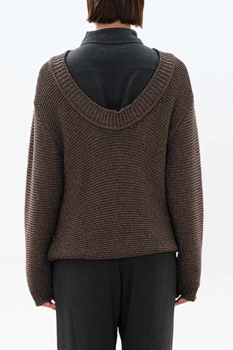Плетено "Glam Rock" Scoop-Back Longsleeve W235502 13285-vividkhaki — снимка 2