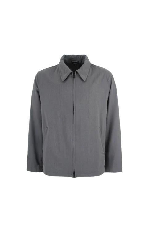 Wool Tailored Blouson Jacket in Grey