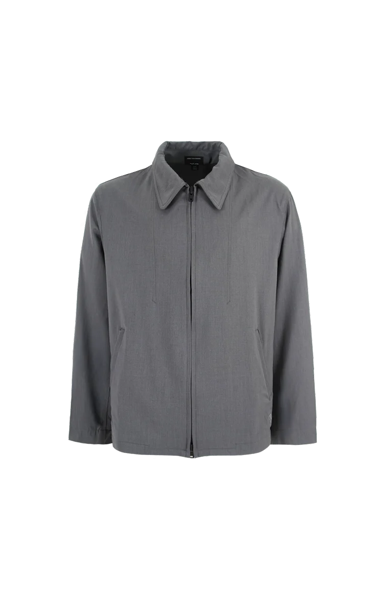 Wool Tailored Blouson Jacket in Grey