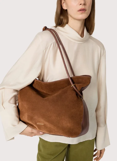 Велурена чанта Coccinelle Lizzie Medium, — снимка 5