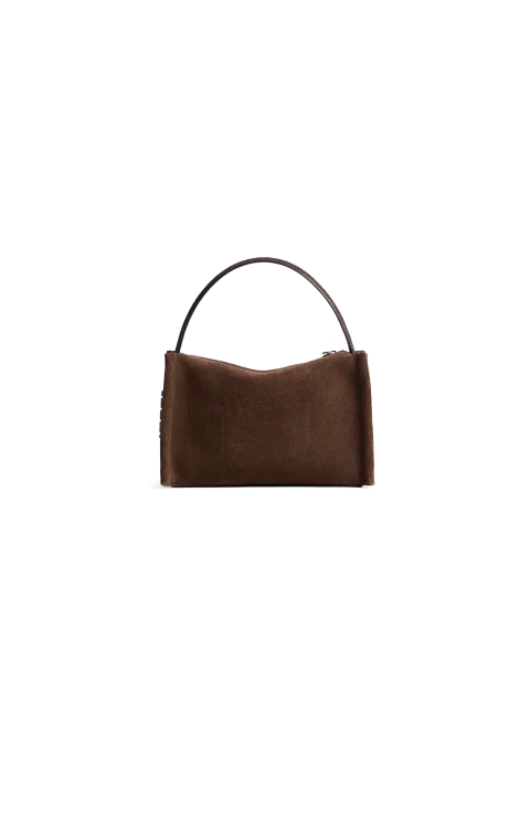 Small Loafer Bag in Brown Suede — снимка 4