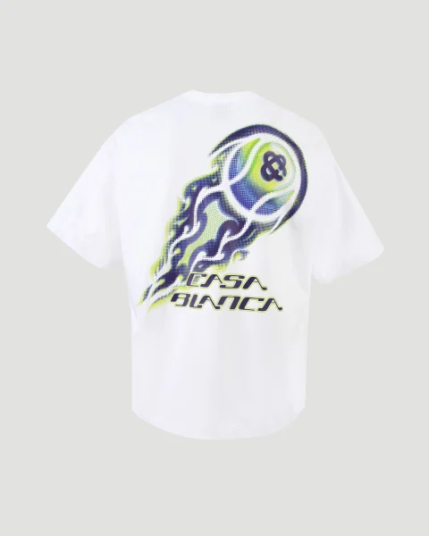Flaming Tennis Ball Oversized Short Sleeve T‑Shirt — снимка 2