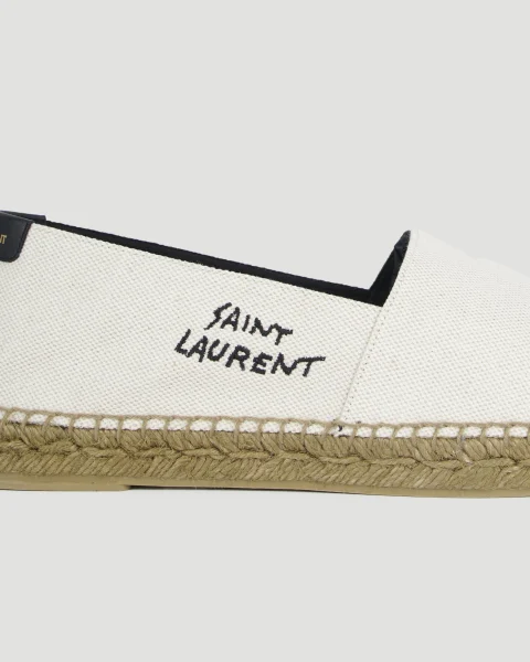 Embroidered Espadrilles in Ecru Canvas — снимка 3