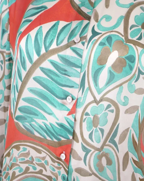 Paisley-Print Silk Shirt — снимка 3