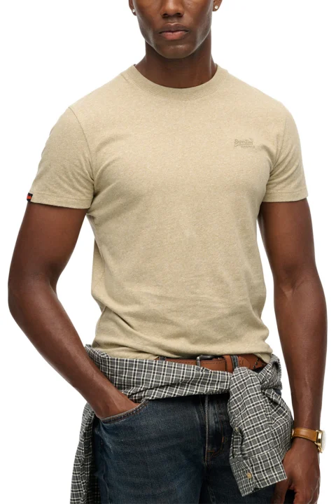 T-Shirt Essential Logo Emb M1011245A 9xe tan brown fleck marl — снимка 2