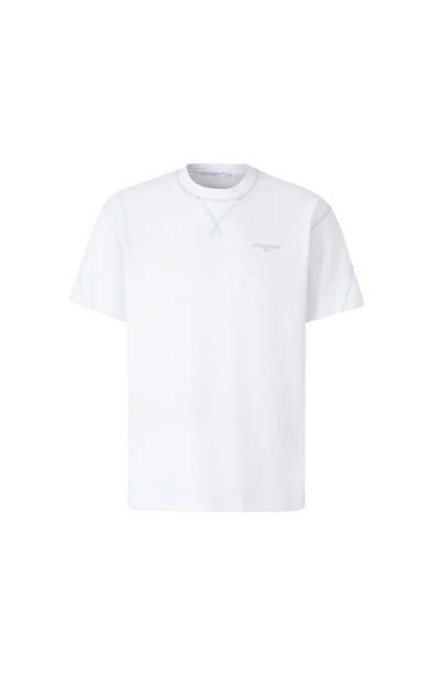 Contrast-Stitch T-Shirt in White