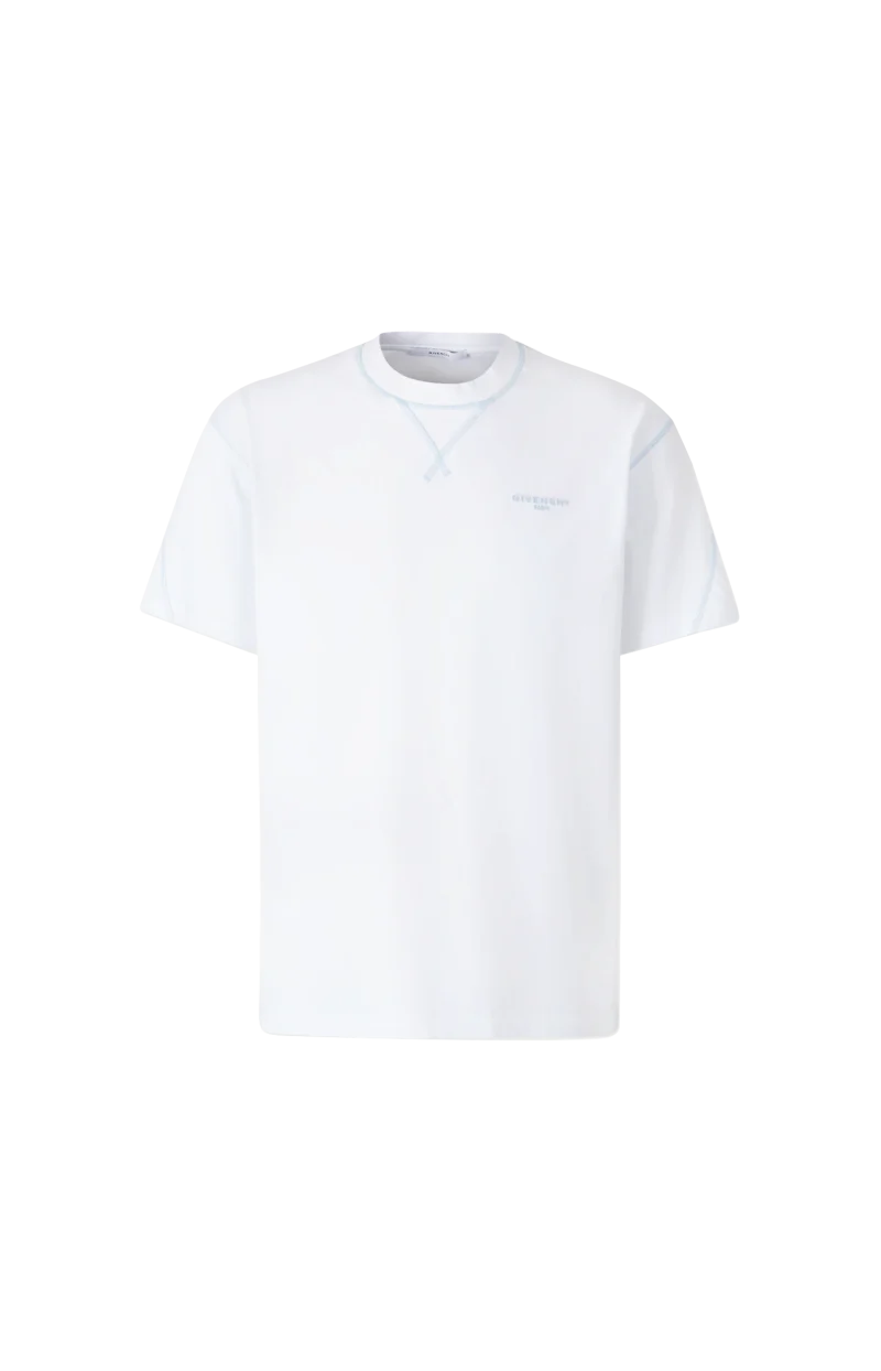 Contrast-Stitch T-Shirt in White