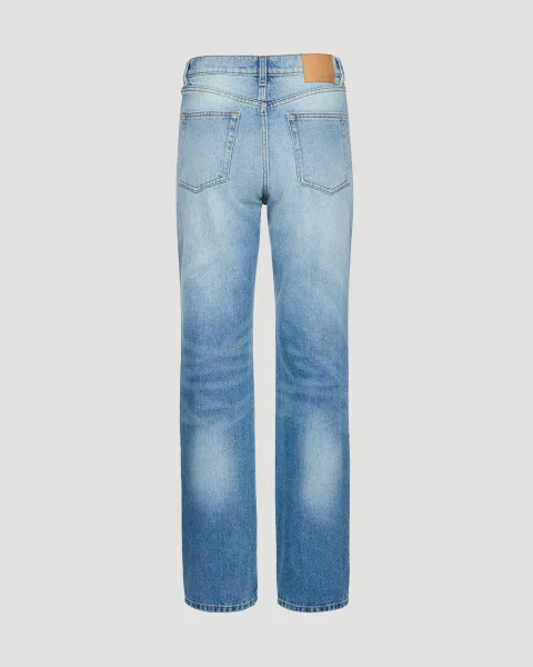 Straight-Leg Denim Pants in Light Blue — снимка 2