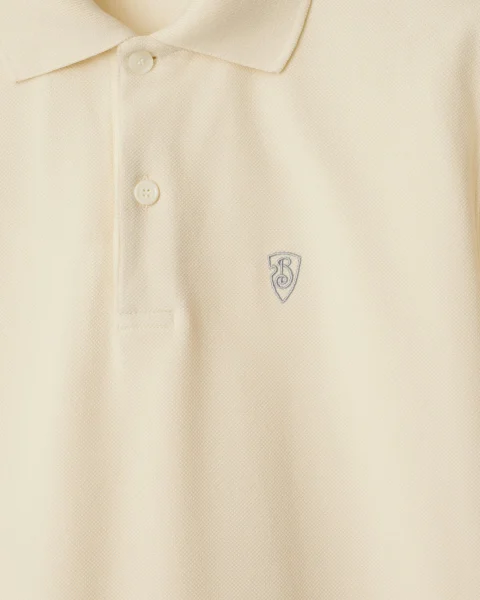 B-Shield Logo Polo Shirt in Tundra — снимка 2