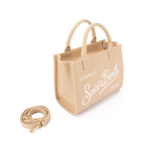 Дамска бежова чанта Vanity SAINT BARTH — снимка 5