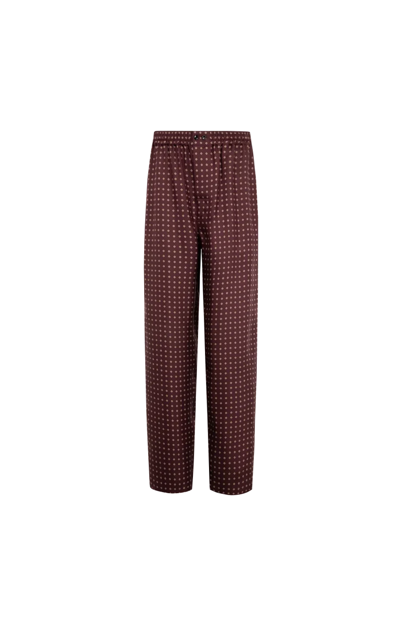 Pajama Pants in Diamond Silk Satin
