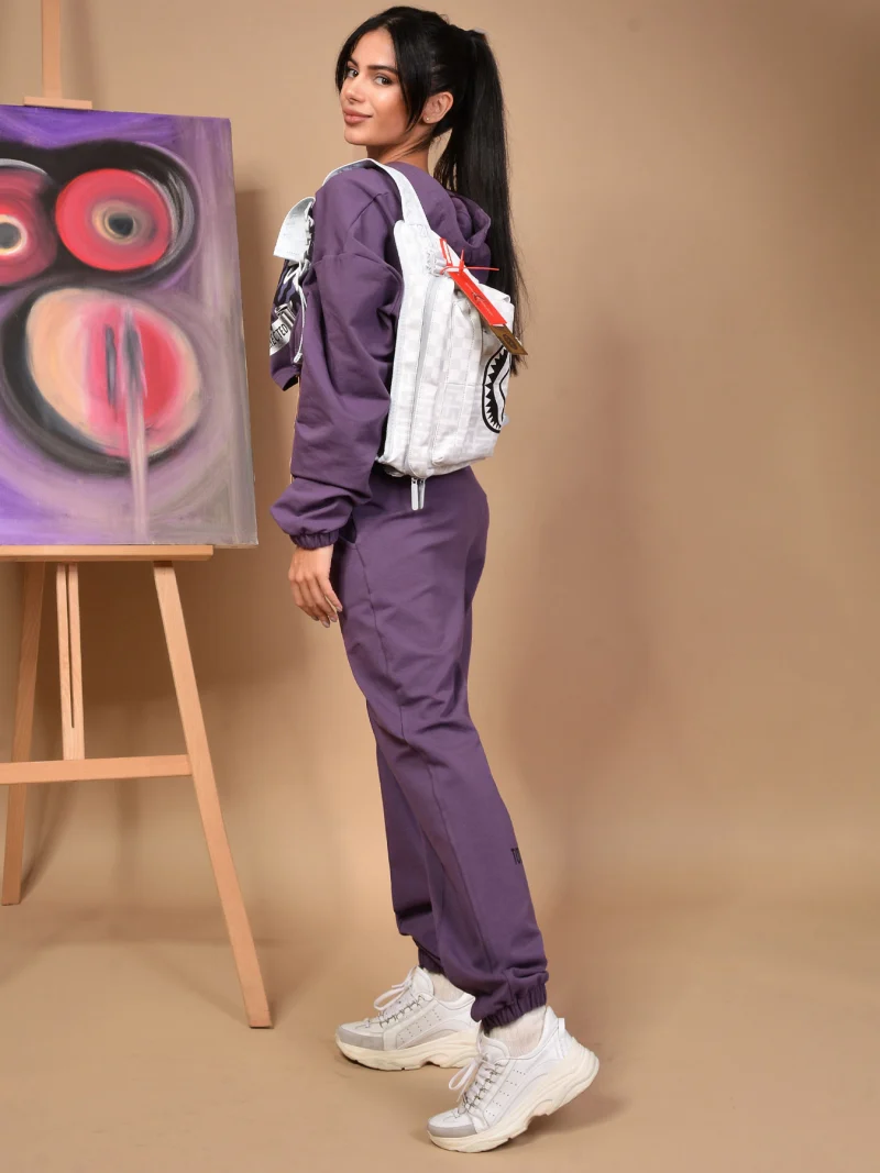 СУИЧЪР В ЛИЛАВ ЦВЯТ Purple cropped sweatshirt — снимка 8