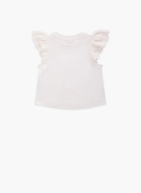 Тишърт с детайли от плетиво Zimmermann Kids — снимка 3