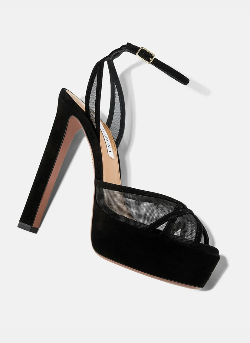 Сандали на ток с мрежа 'Shear Plateau' Aquazzura — снимка 5