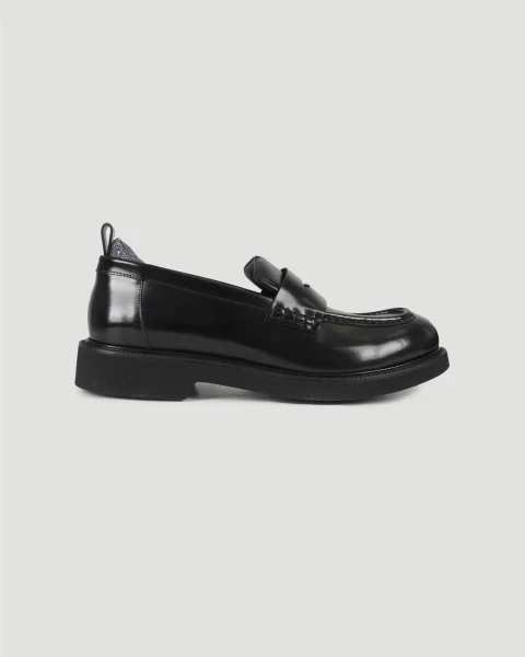 Leather Penny Loafers with Paisley Print