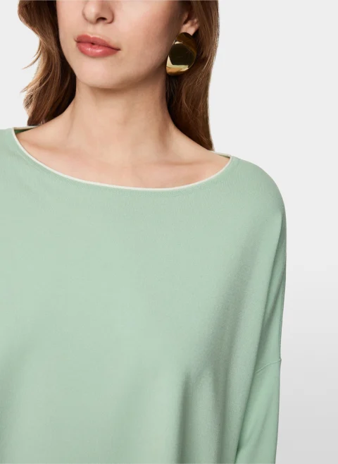 Фин пуловер с контрастни детайли Marc Cain Collections — снимка 4