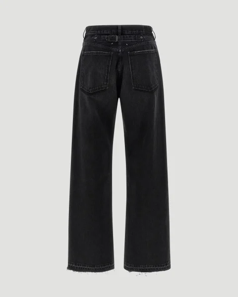 Straight-Leg Jeans in Black — снимка 2