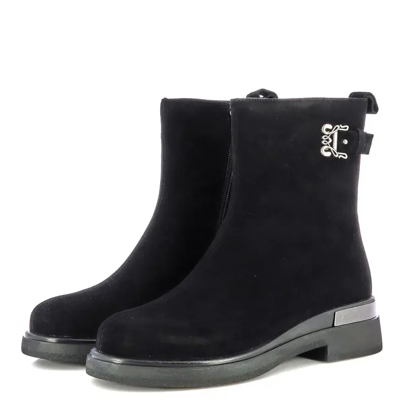 Дамски Равни Боти CARLO FABIANI – 75692 BLACK SUEDE — снимка 3