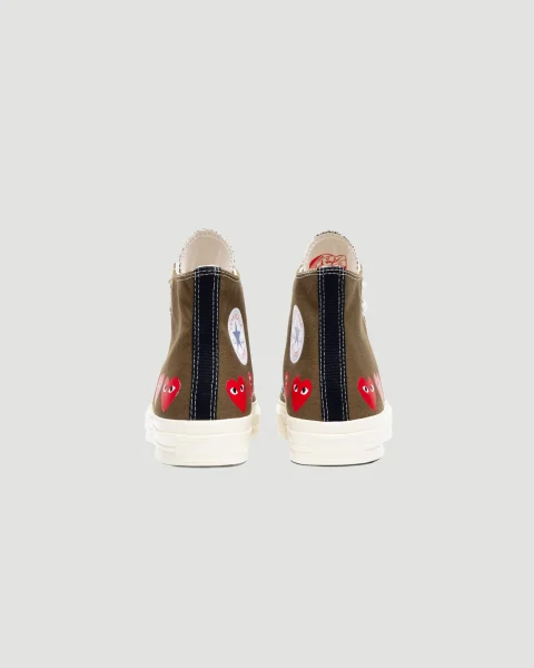 Converse x Comme des Garçons Play High Top Sneakers in Green — снимка 2