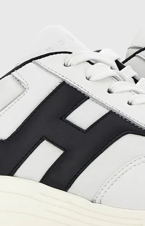 Кожени спортни обувки с контрастно лого — снимка 5